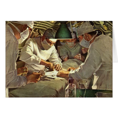 Vintage Medicine Doctors Performing Surgery in ER
