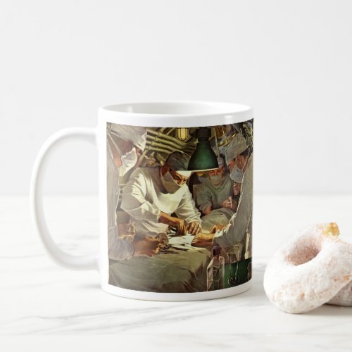 Vintage Medicine Doctors Performing Surgery in ER Coffee Mug