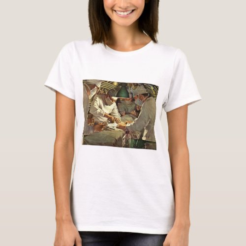 Vintage Medicine Doctors Performing Surgery in ER T_Shirt