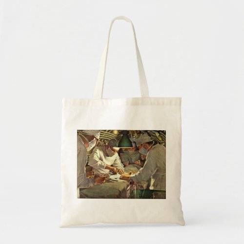 Vintage Medicine Doctors Performing Surgery in ER Tote Bag