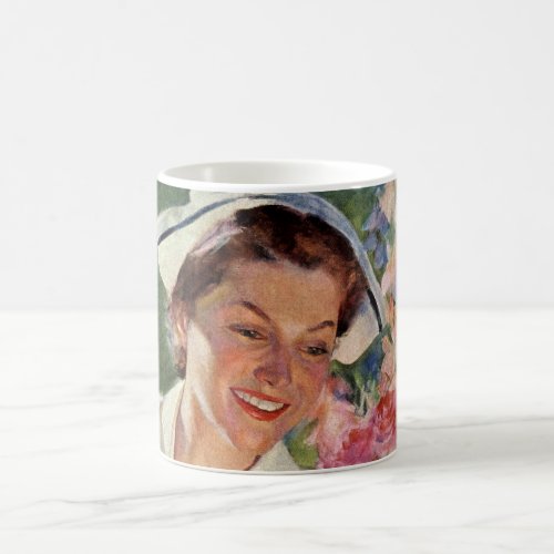 Vintage Medicine Happy Nurse in Uniform Coffee Mug
