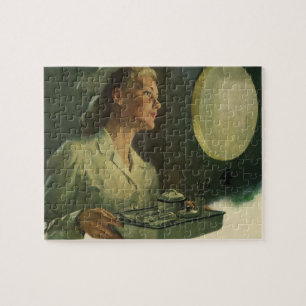 Vintage Medicine, Nurse with Medical Tools Jigsaw Puzzle