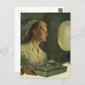 Vintage Medicine, Nurse with Medical Tools Postcard (Front/Back)