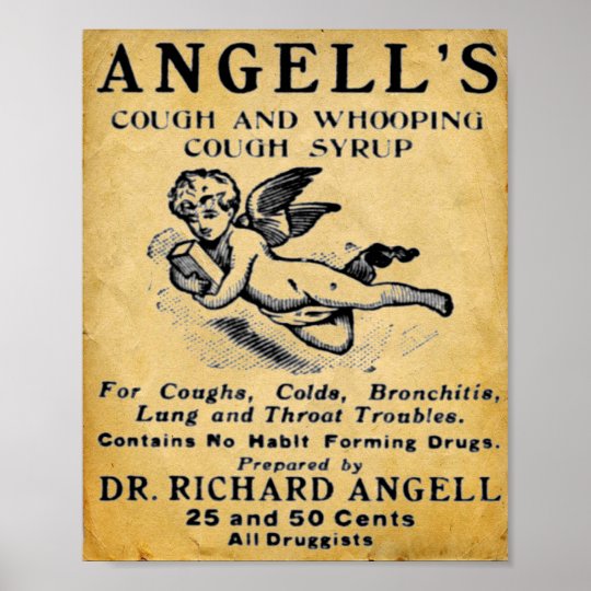 Vintage Medicine Print - Angells Cough Syrup | Zazzle.com