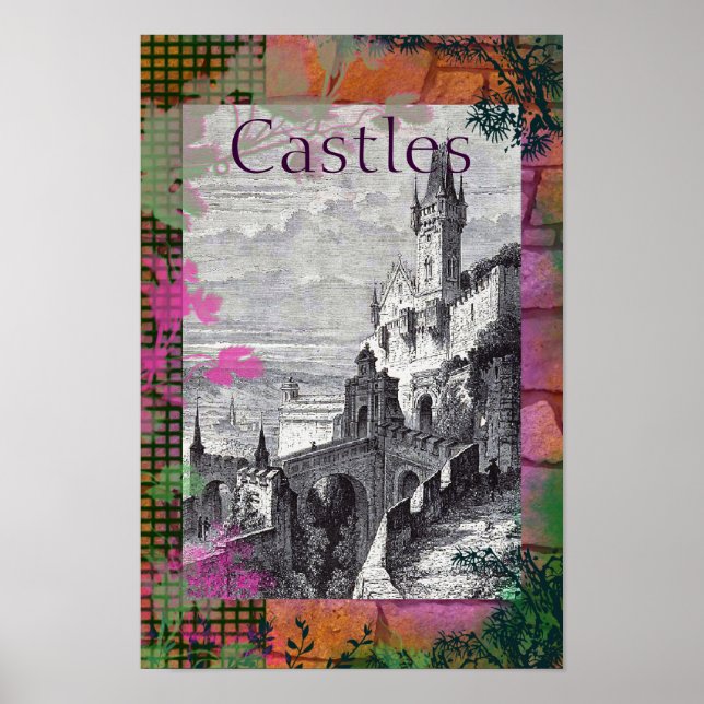Vintage Medieval Castle Poster (Front)
