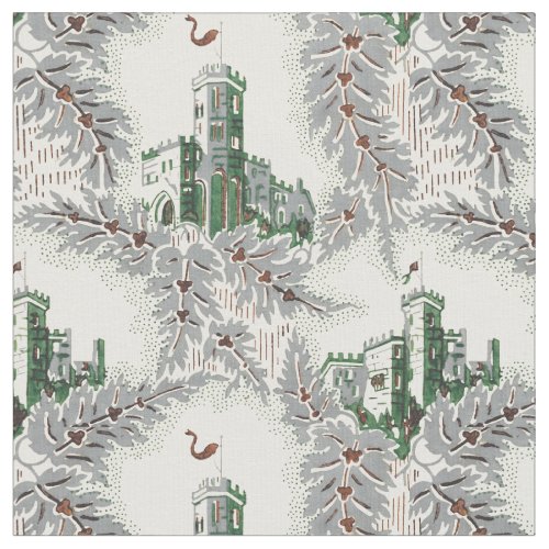 Vintage Medieval Castles Pattern Fabric