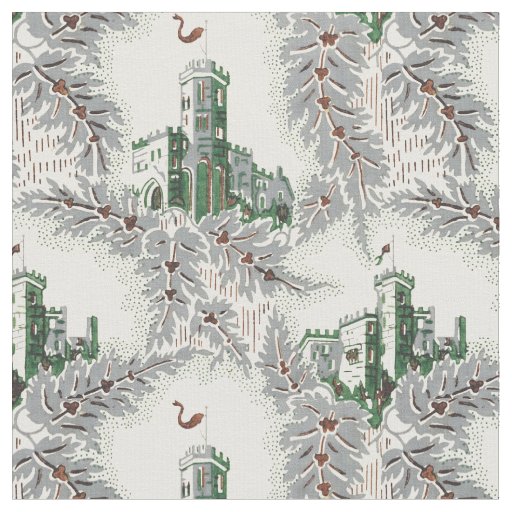Vintage Medieval Castles Pattern Fabric