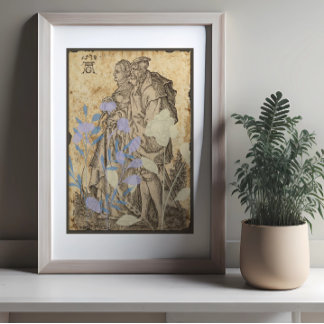 Vintage Medieval Couple Decoupage Poster