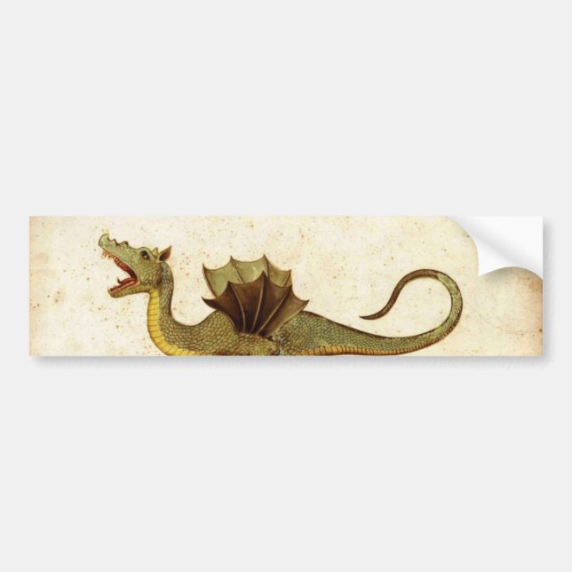 Vintage Medieval Dragon Design Bumper Sticker (Front)