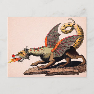 Vintage Medieval Dragon Postcard