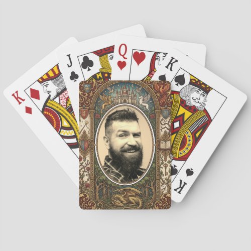 Vintage Medieval Fantasy Dragon Sepia Photo Poker Cards