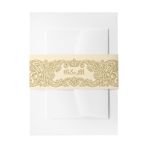Vintage Medieval Fantasy Iluminated Gold Invitation Belly Band