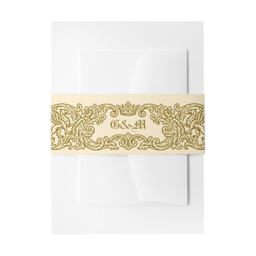Vintage Medieval Fantasy Iluminated Gold Invitation Belly Band