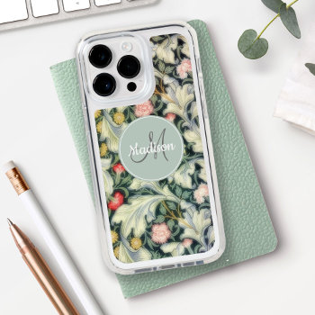 Vintage Medieval Floral Pattern With Monogram Speck Iphone 14 Pro Max Case by encore_arts at Zazzle