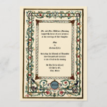 Vintage "Medieval" Illuminated Wedding Invitations