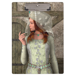 Vintage Medieval Princess Renaissance Art Clipboard
