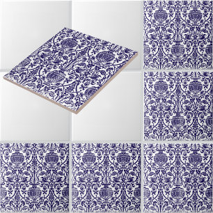 Vintage Medieval Renaissance Style Urns Pattern Ceramic Tile