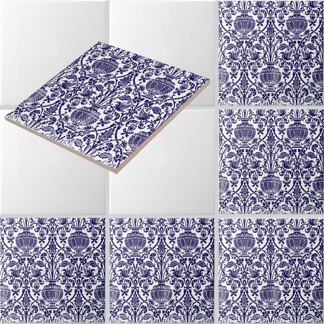 Vintage Medieval Renaissance Style Urns Pattern Ceramic Tile (Creator Uploaded)
