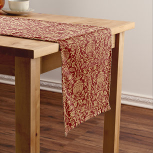 Vintage Medieval Renaissance Style Urns Pattern Short Table Runner