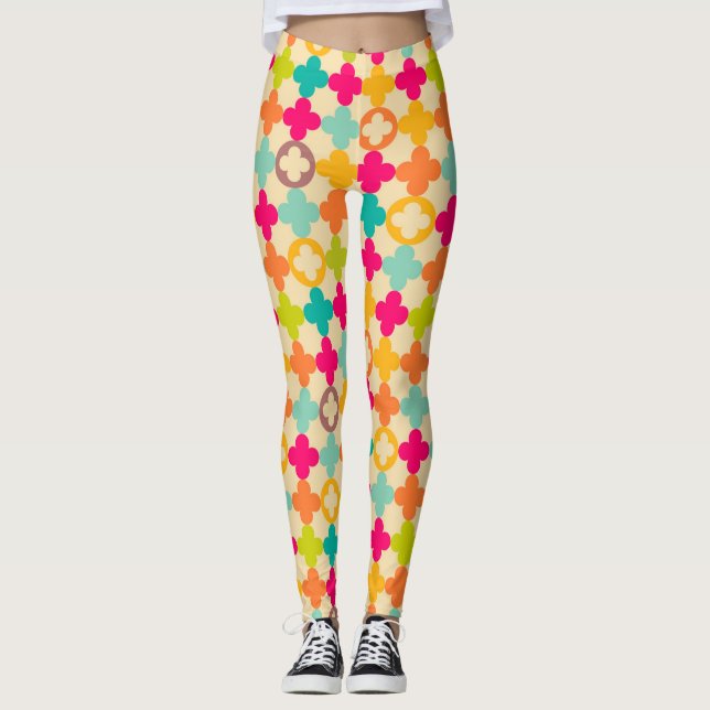 Vintage medieval rosette pattern leggings (Front)