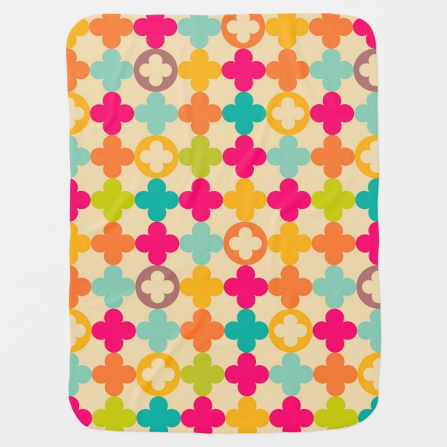 Vintage medieval rosette pattern receiving blanket (Front)