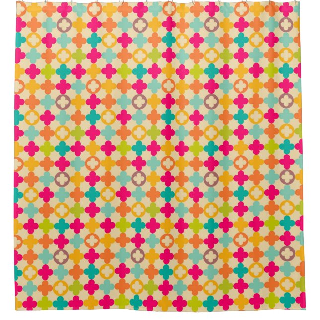 Vintage medieval rosette pattern shower curtain (Front)