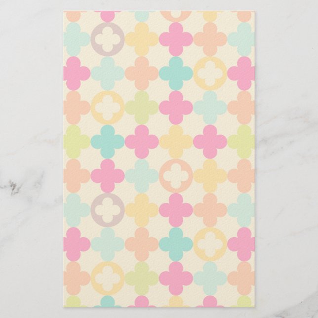 Vintage medieval rosette pattern stationery (Front)