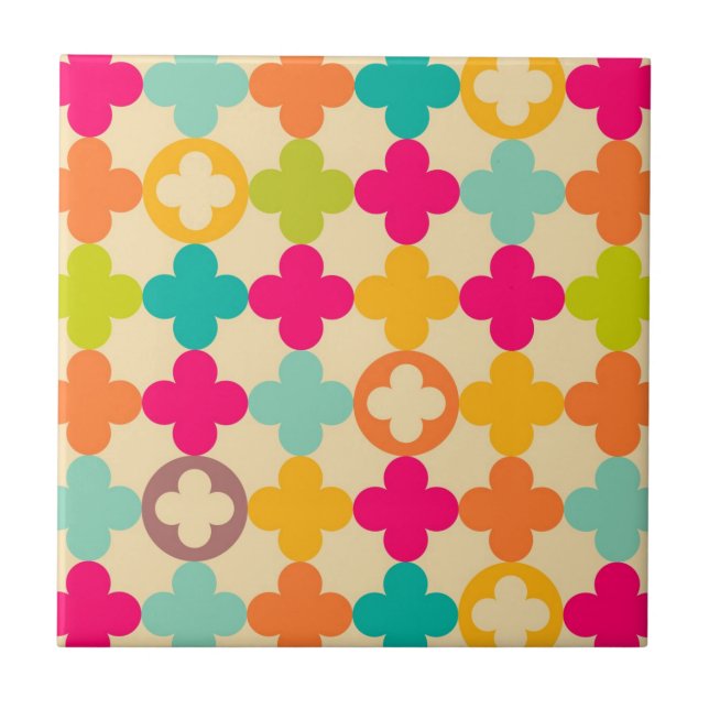 Vintage medieval rosette pattern tile (Front)