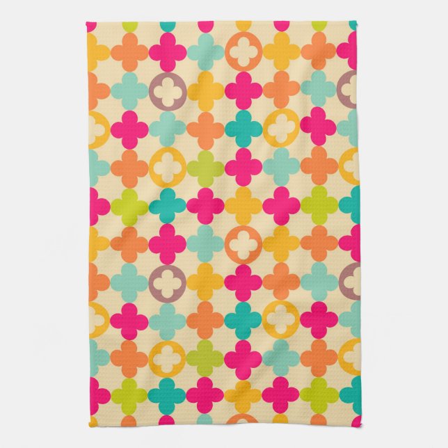 Vintage medieval rosette pattern towel (Vertical)
