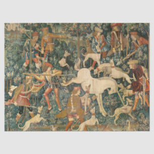 Vintage Medieval Unicorn Defends Himself Art Tissue Paper