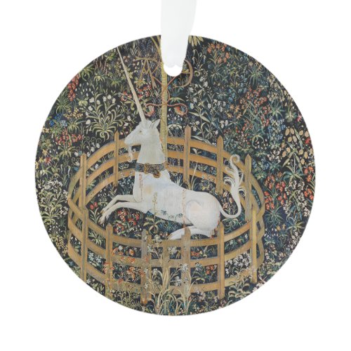 Vintage Medieval Unicorn in Captivity Art Ornament