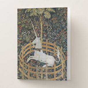 Vintage Medieval Unicorn in Captivity Art Pocket Folder