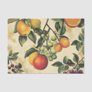 Vintage Mediterranean Citrus Oranges Green Grapes Tissue Paper