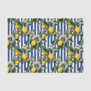 Vintage Mediterranean Lemons Decoupage Tissue Paper