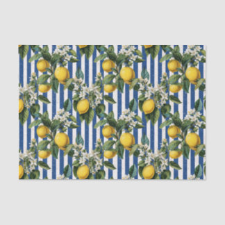 Vintage Mediterranean Lemons Decoupage Tissue Paper