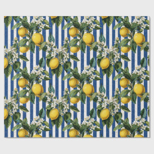 Vintage Mediterranean Lemons Decoupage Wrapping Paper