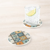 Vintage Mediterranean Tile Sandstone Coaster