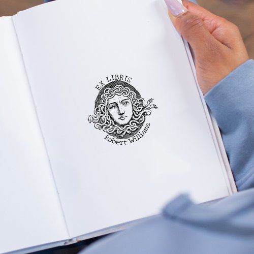 Vintage Medusa Custom Ex Libris Book Rubber Stamp