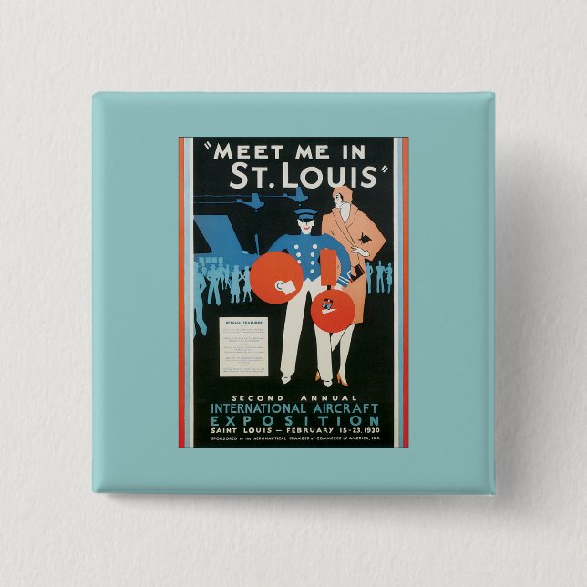 Vintage Meet Me In St.Louis Pinback Button (Front)