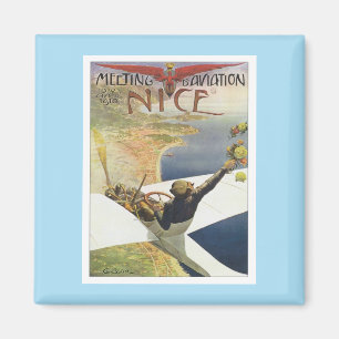 Vintage Meeting D'aviation Nice Magnet