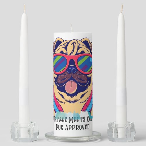 Vintage Meets Cool _ Pug Approved _ Sarcastic Pug Unity Candle Set