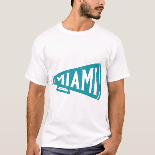 Vintage Megaphone _ Miami Dolphins Teal Miami Wor T_Shirt
