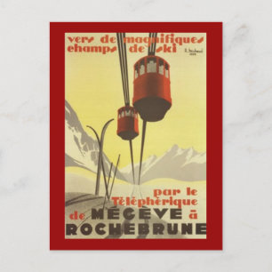 Vintage Mégève, Rhône-Alpes, France - Postcard