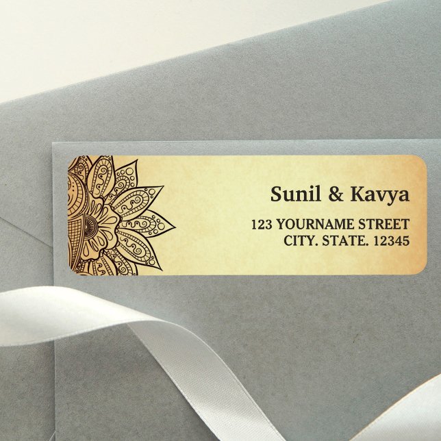 Vintage Mehendi Henna Indian Wedding Label (Creator Uploaded)