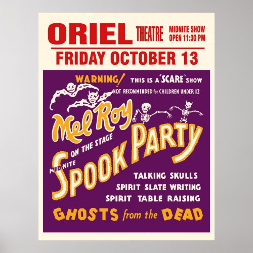 Vintage Mel Roy Spook Show Poster