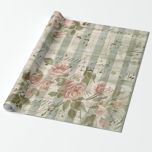 Vintage Melody Wrapping Paper (Unrolled)