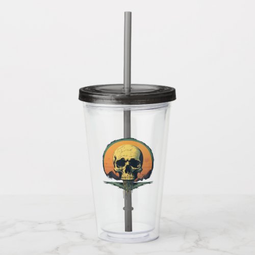 Vintage Melting Skull Acrylic Tumbler