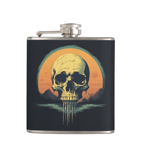 Vintage Melting Skull Flask