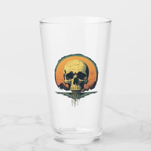 Vintage Melting Skull Glass