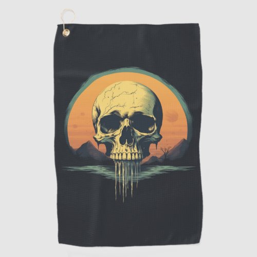 Vintage Melting Skull Golf Towel